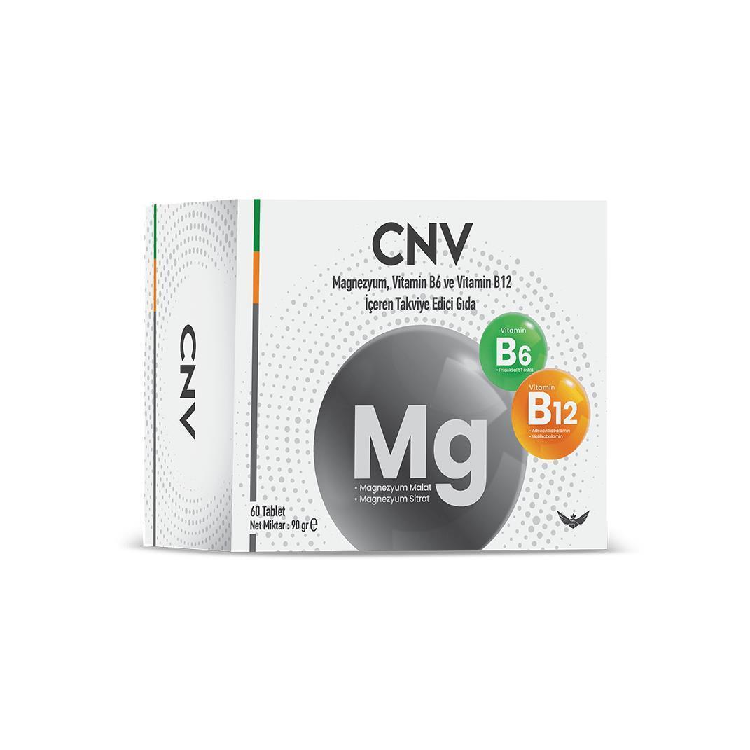 CNV Magnesium Vitamin B6 &amp; B12 Supplement - 60 Tablets for Muscle &amp; Nerve Support