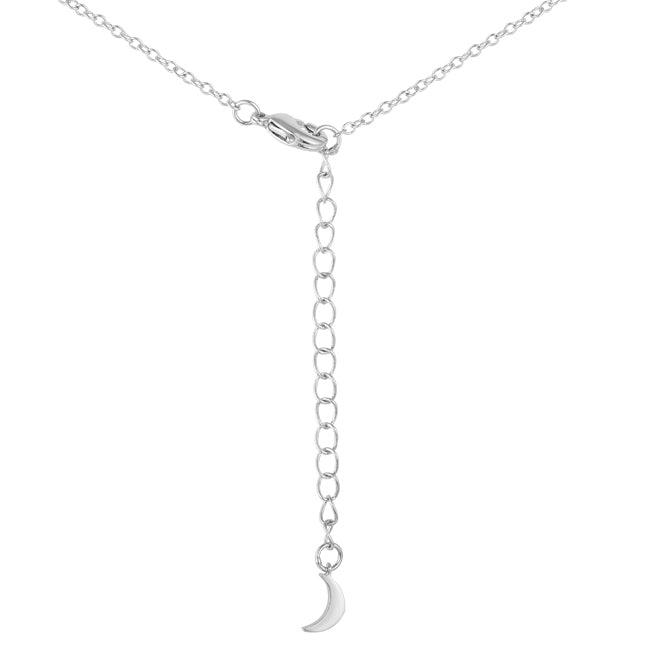 .6Ct Dazzling Rhodium Moon and Stars Necklace with CZ