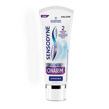 Sensodyne Clinical Repair Active Whitening Toothpaste: Repairs Sensitive Teeth, Whitens, &amp; Relieves Sensitivity - Advanced Novamin Formula