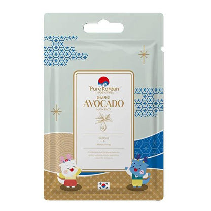 Pure Korean Avocado Face Mask - Hydrating &amp; Soothing Skincare for Dry Skin