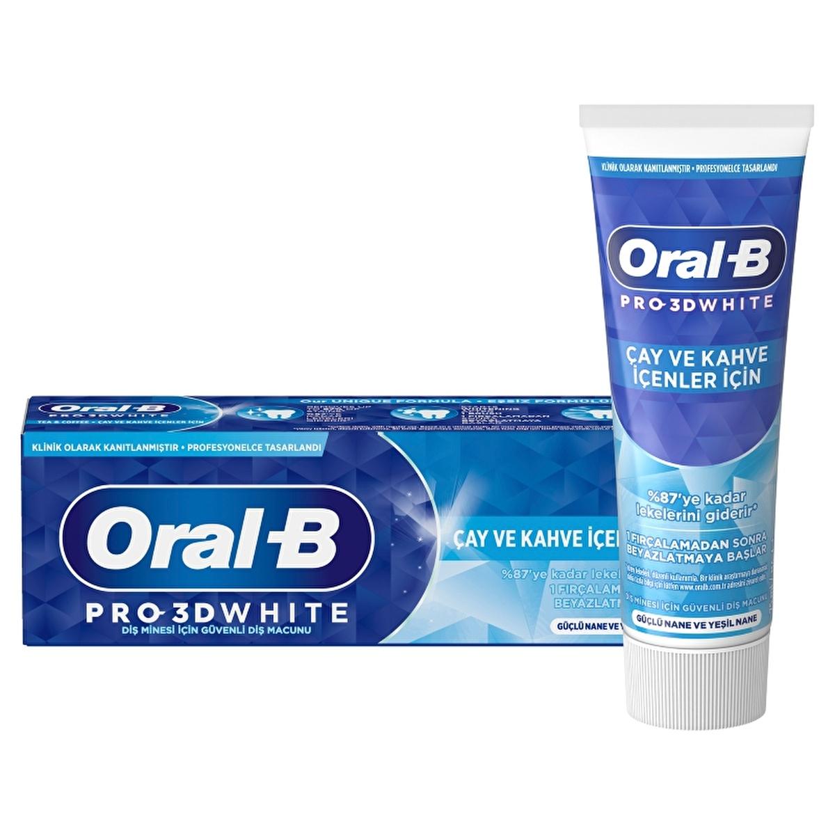 Oral-B 3D White Toothpaste for Tea and Coffee Drinkers - Long Lasting Freshness &amp; Surface Stain Removal
