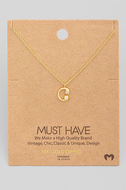 Initial Stone Pendant Necklace