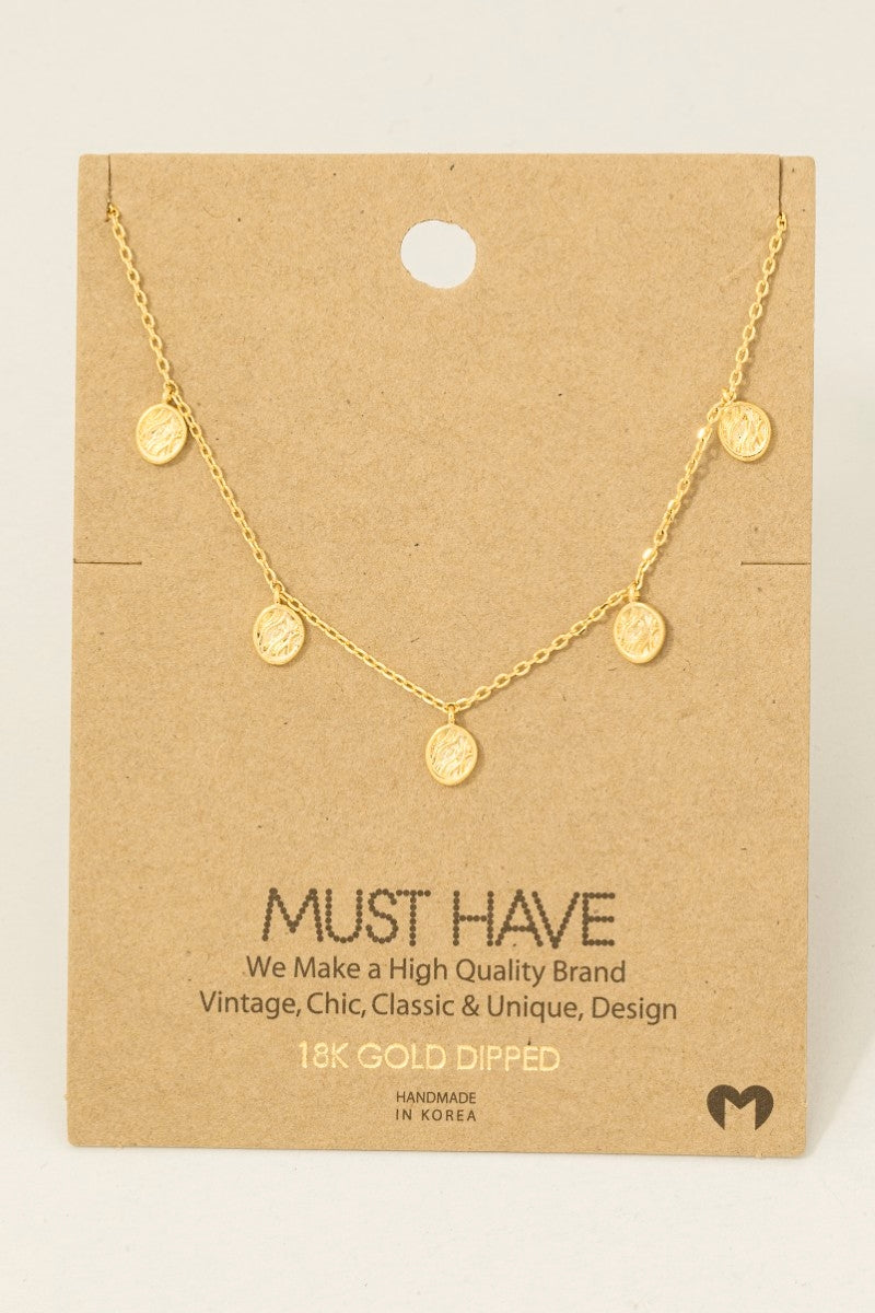 Gold Dipped Mini Eye Of Horus Station Charms Necklace