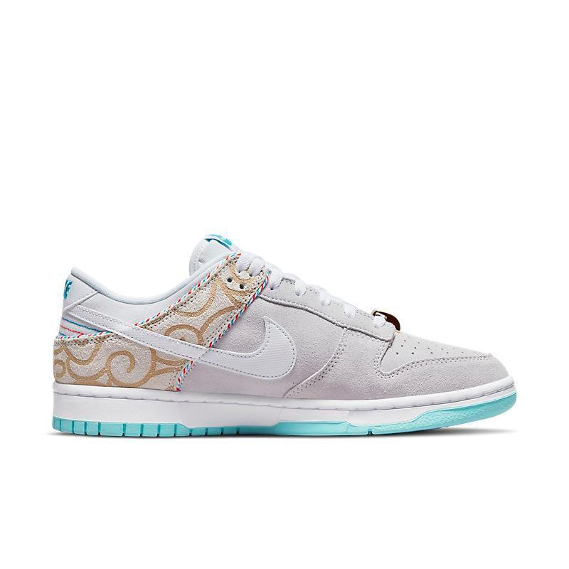 Nike Dunk Low SE Barber Shop Grey Sneakers - Unique Style