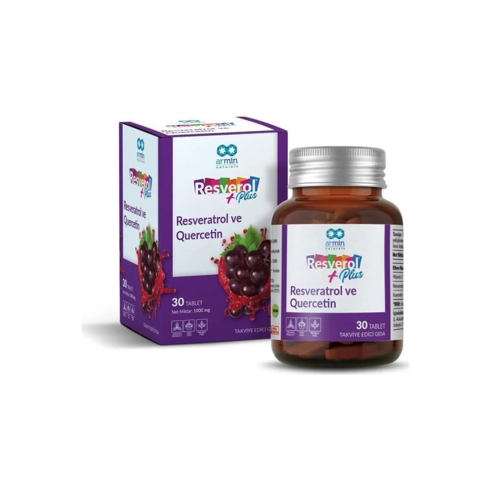Resverol Plus - Resveratrol &amp; Quercetin Dietary Supplement for Antioxidant Support - 30 Tablets