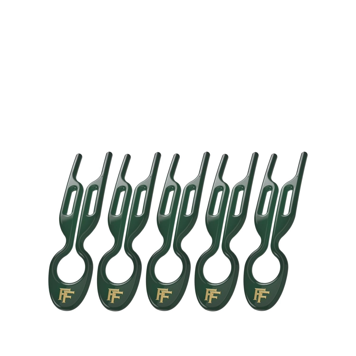 Fiona Franchimon No. 1 Hairpin Emerald Green 5 Pack