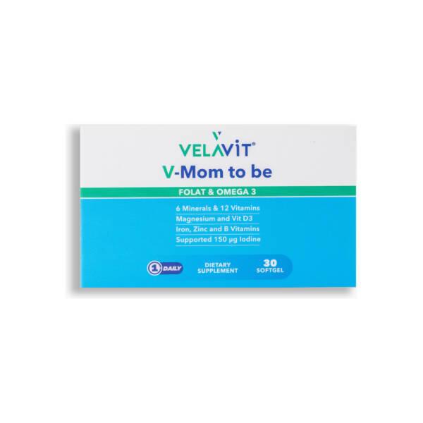 Velavit V-Mom To Be Folate &amp; Omega 3 Supplement - 30 Softgels