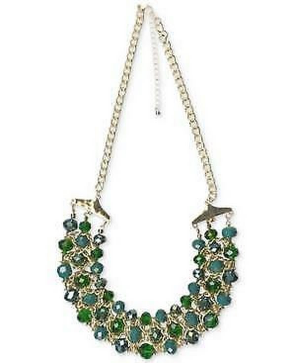 Style &amp; Co Gold-Tone Beaded Triple-Row Statement Necklace, 20 + 3 Extender