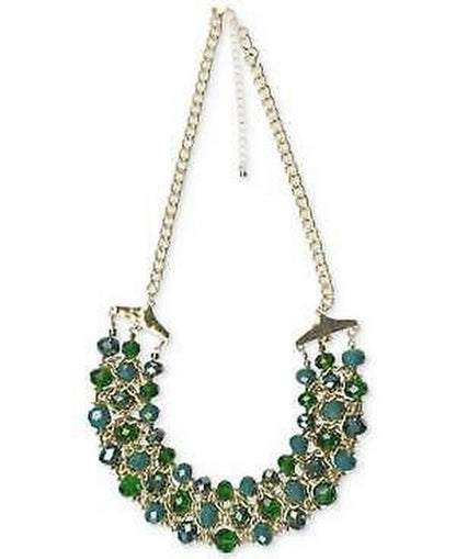 Style &amp; Co Gold-Tone Beaded Triple-Row Statement Necklace, 20 + 3 Extender
