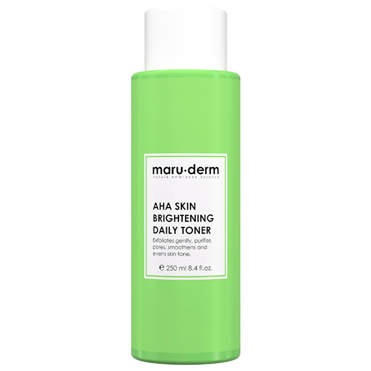 Maruderm AHA Skin Brightening Toner: Glycolic &amp; Lactic Acid Exfoliating Treatment for Dark Spots, Hyperpigmentation, &amp; Even Skin Tone