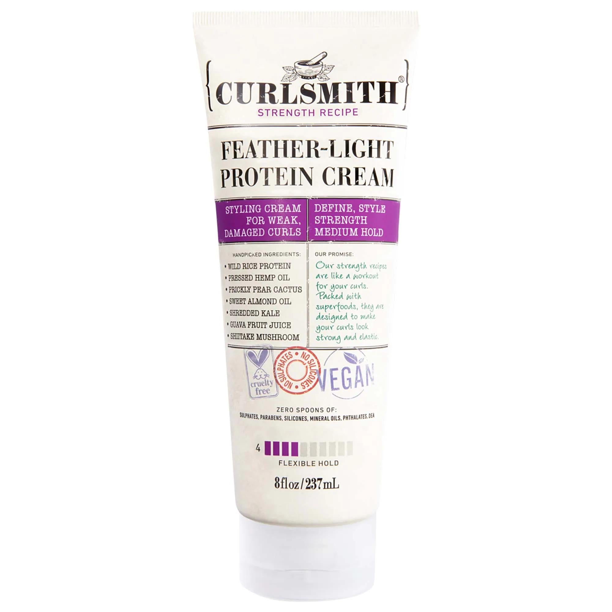 Feather-Light Protein Hair Cream: Define Curls, Control Frizz &amp; Boost Shine - Vegan &amp; Cruelty-Free Moisturizing Curl Defining Cream