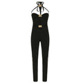 Sexy Women Wear Metal Tube Stitching Hollow Out Cutout out Tight One Piece Trousers Street Skinny Pants Spring