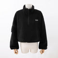 Herbst Winter Damenbekleidung Kurzer Kordelzug Lockerer Sweatshirt Mantel