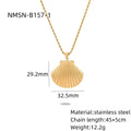 Marine Shell Pearl Titanium Steel Necklace Combination Women Affordable Luxury All Match Stainless Steel Embellished Accessories
