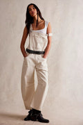 Street Washed Out Vintage Loose Straight Cargo Jeans Latzhose