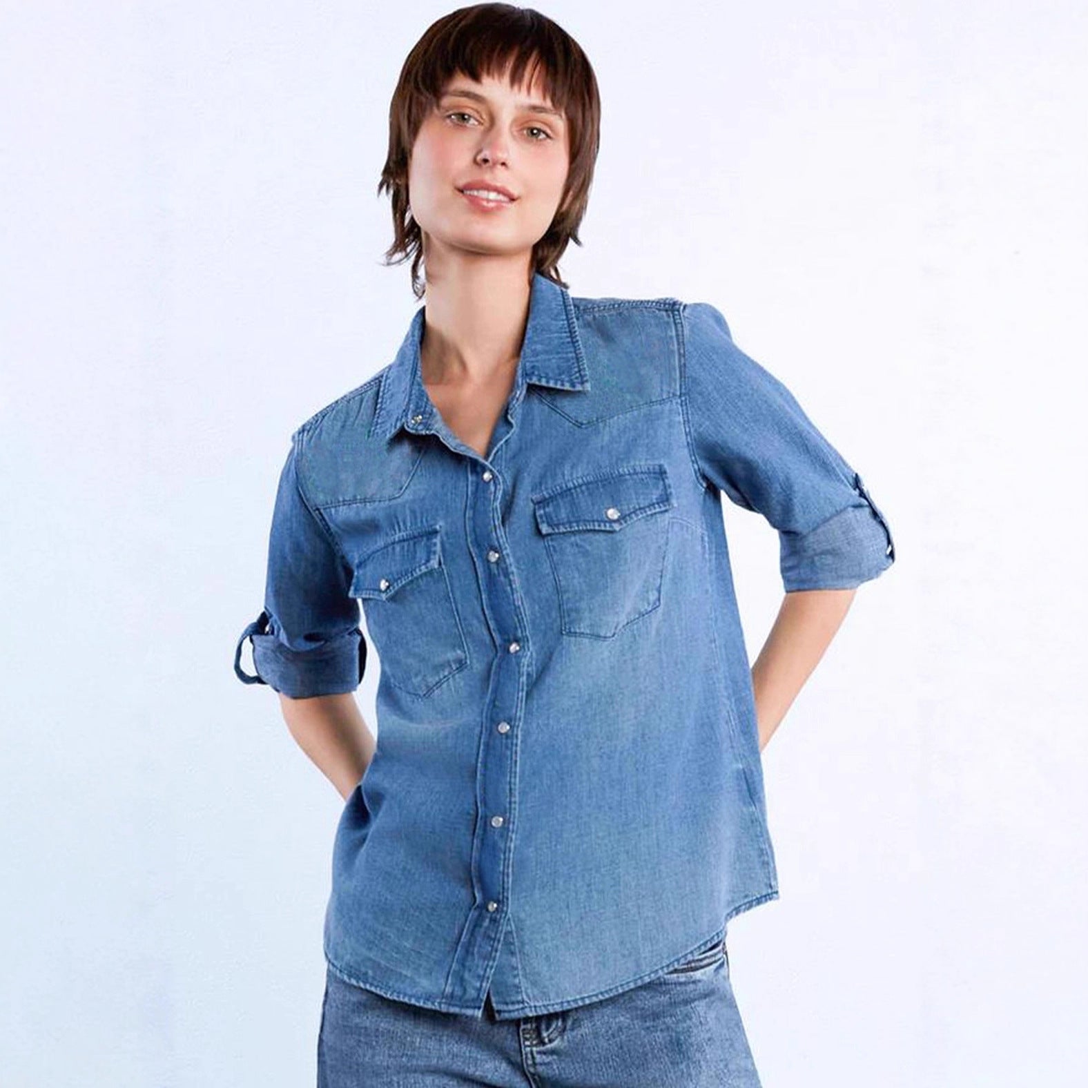 Loose Casual Denim Shirt Women Women Denim Shirt