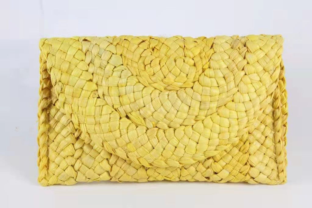 Maisstroh-Tasche Clutch Damen Große Kapazität Clutch Handgewebte Tasche Handytasche Geldbörse Japanisch Koreanisch