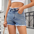 Women Washing Sexy Raw Edge Denim Shorts Pants Tide