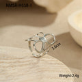Gold Silver Color Matching Hollow Out Cutout out Floral Titanium Steel Ring Stainless Steel Earrings Mild Luxury Retro Earrings Hand Jewelry