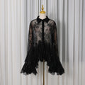French Sexy Short Dress Spring Polo Collar Single Breasted Waist Controlled Slimming Long Sleeve Lace Stitching Dress