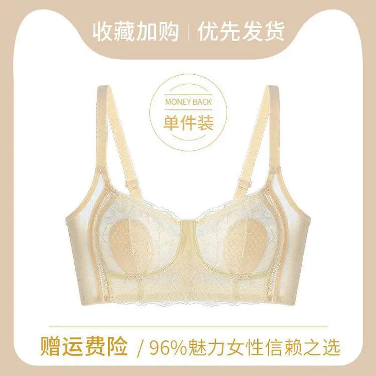 Breathable Wire-Free Intimates for Women with Large Breasts, Sexy Lace Side-Cinching Bra to Prevent Sagging, Breathable and Comfortable SHOPEZRA L.L.C.