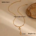 Minimalist Clavicle Chain Diamond Eight Awn Star Necklace Tassel Cross Embellished Asterism Stainless Steel Necklace