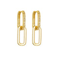 Creative Stud Earrings Inlaid Zircon Long Earrings Women Copper Earrings Internet Celebrity Accessories