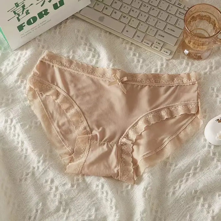 New Cream Girl Underwear Solid Color Seamless Quick-Drying Lace Sexy Ultra-Thin Summer High-End Thin Mask Shorts SHOPEZRA L.L.C.