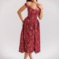 Frühling Sommer Damenbekleidung Modisches schulterfreies, rückenfreies, figurbetontes Kleid mit Taillenbetonung und Druck für Damen