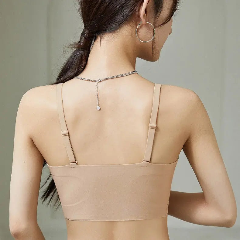 Liquid Foundation Seamless Underwear Jelly Soft Support Semi-fixed Cup No Steel Ring Breathable Comfortable Naked Women&