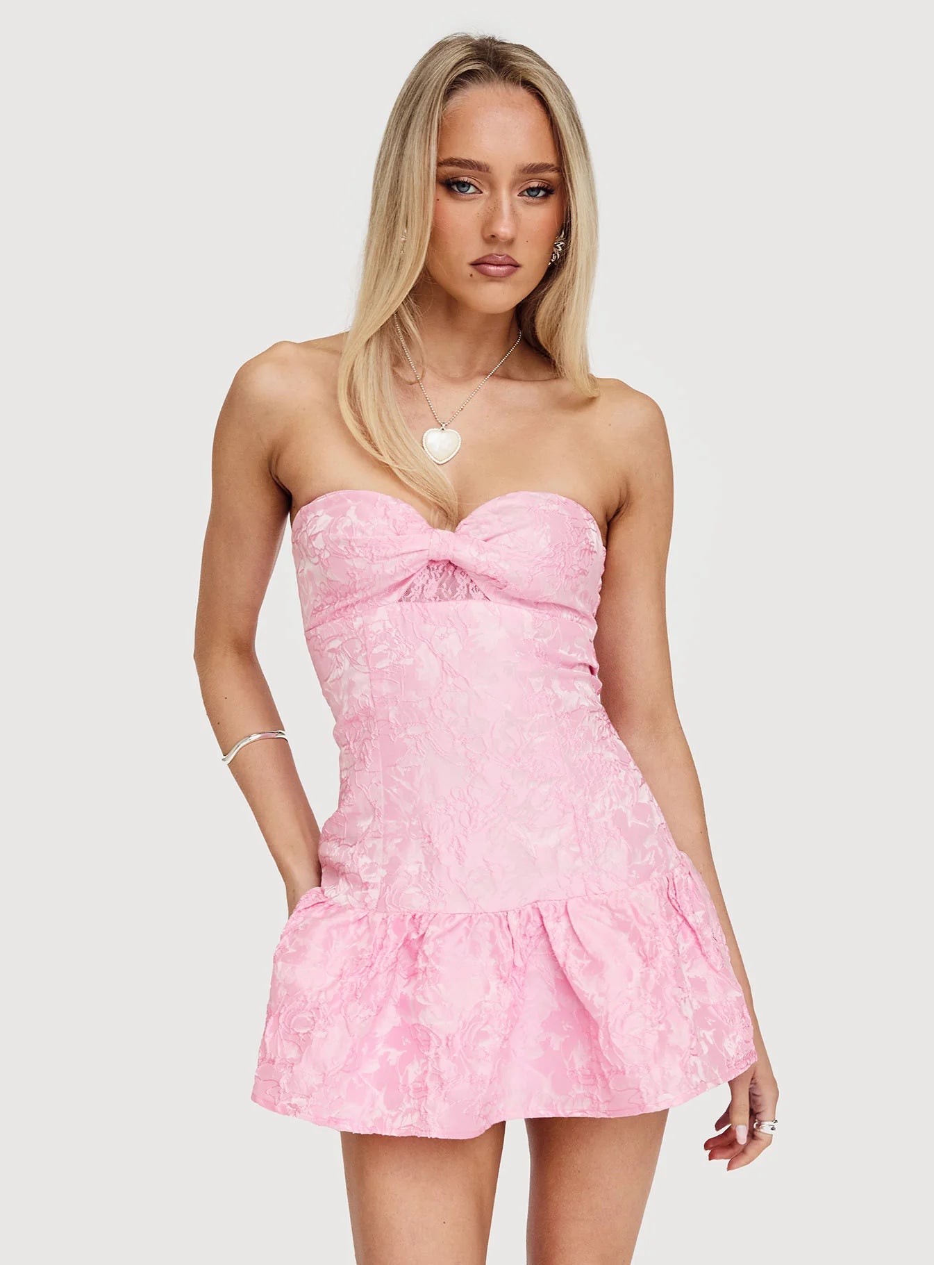 Damen Kleid Langarm Rückenfrei mit Schleife