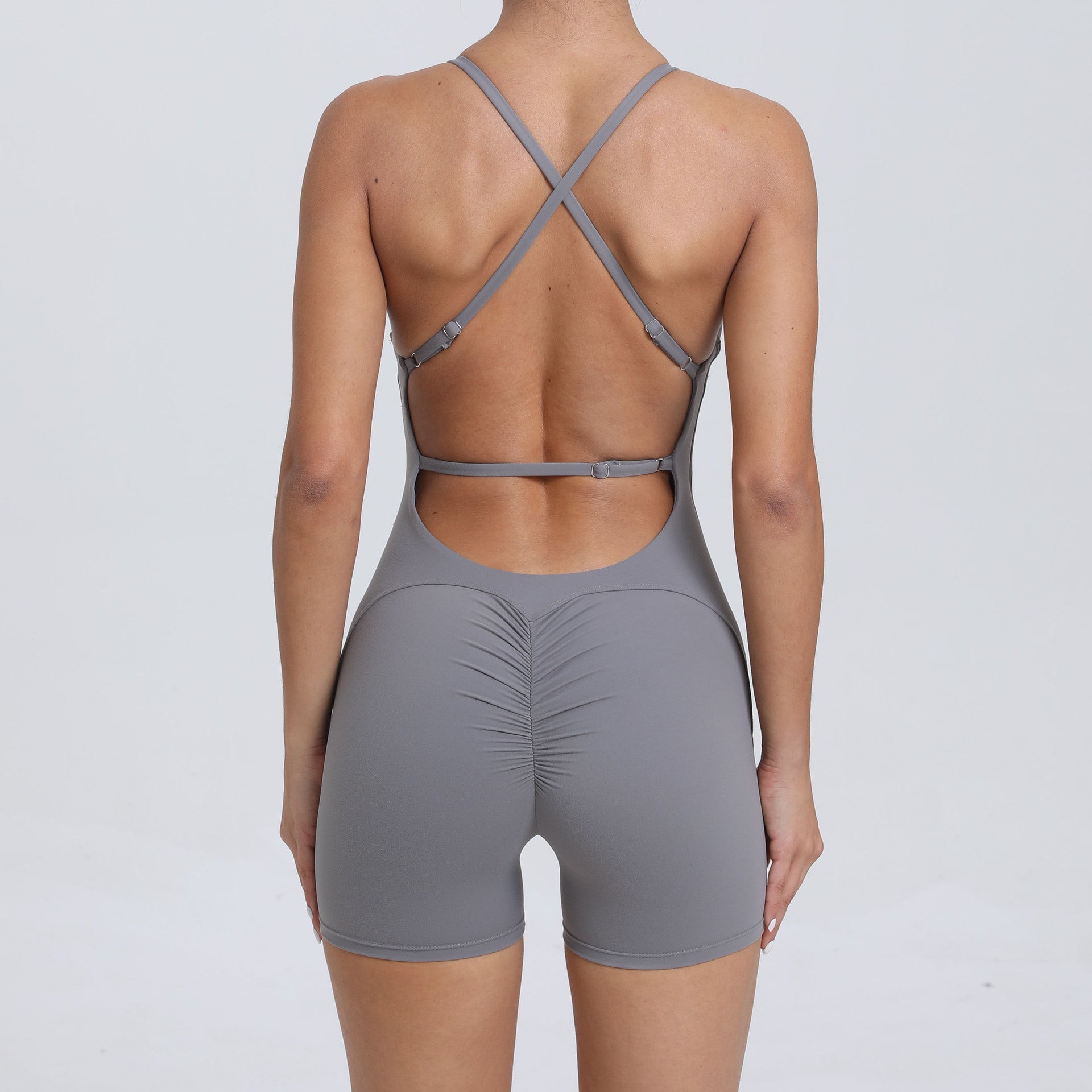 Yoga-Jumpsuit für Damen, mit Pfirsich-Hüft-Push-up und schönem Rückenausschnitt, für Outdoor-Laufen, eng anliegend, sportlich, schnell trocknend, Trainingskleidung