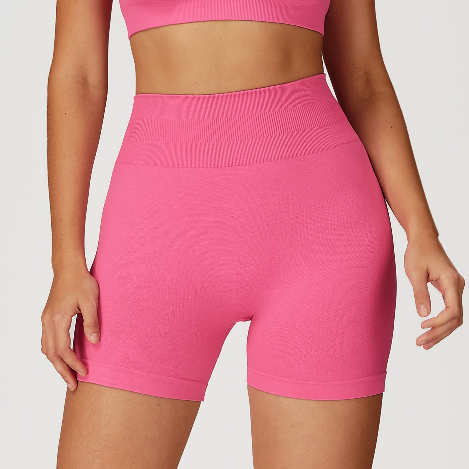 Nahtlose Yoga Shorts Damen Sommer Hohe Taille Skinny Hüftstraffung Outdoor Sport Laufen Fitness
