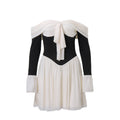 Women Clothing Fall Sexy off Shoulder French Royal Waist Controlled Bell Sleeve Dress