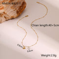 Pearl Heart Embellished Clavicle Chain Stainless Steel Necklace Non Fading Gold Plated Necklace