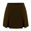 Damen Double Slit A-Linien Hosenrock Elastischer High Waist Reißverschluss Culottes Damen