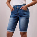 Women Denim Shorts Slim Fit Slimming Casual Multi Craft Design Simple Denim Shorts Shorts