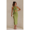 Spring Summer Slim Fit Slit Dress Casual Vacation Sleeveless Women Clothing Dress