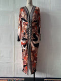 Frühlings-Damen-Kurzarm-V-Ausschnitt-schmales-Druckkleid