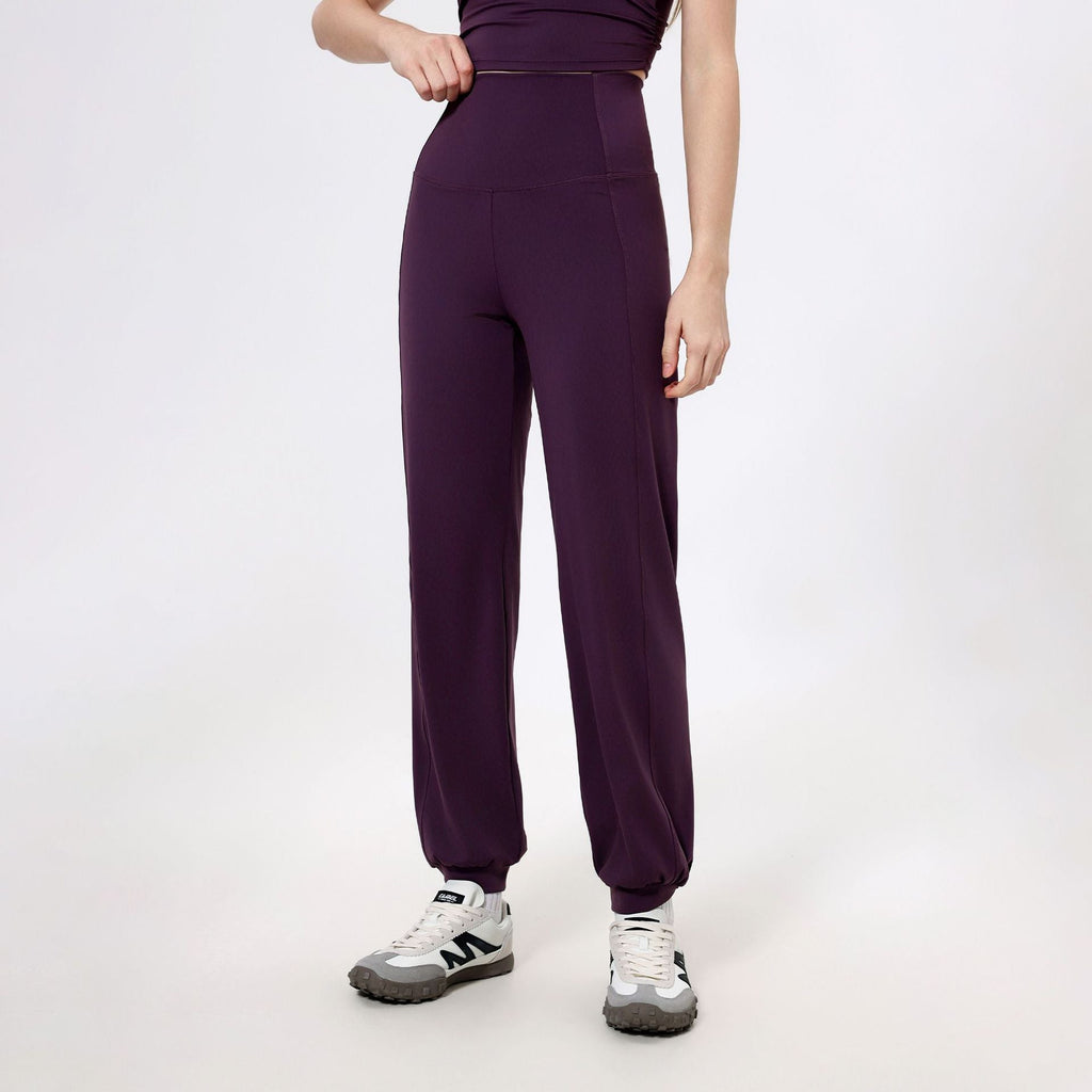 High Waist Bauchstraffende Sporthose Locker Geschnitten Gerade Beinweite Knöchellange Hose Damen Schnelltrocknende Lauf-Fitnesshose Nude-Feel Yogahose