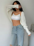 Loose All Match Knitted Cardigan Short Sweater Inverness