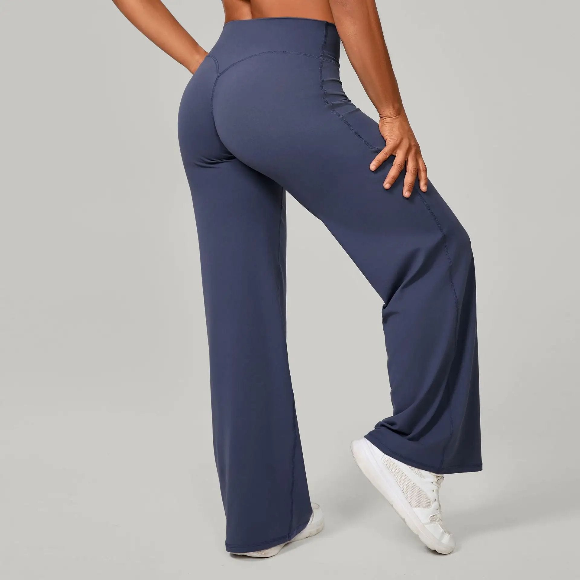 Autumn Sand Pilates Straight Yoga Pants All Match Loose Wide Leg Pants Running Sports Fitness Hip Showing Trousers by Wanita Store