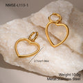 Personalized Heart Shaped Hollow Out Cutout Stainless Steel Earrings Women Niche Simple All Match Ear Jewelry