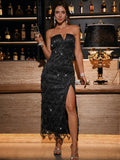 Sexy Backless Sequ Dress Women Clothing Birthday Party Evening Dress