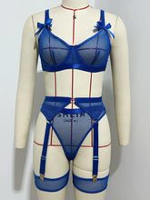 Foreign Trade Cross-Border European and American Popular Sexy Underwear Mesh Sexy Temptation Bow Strap Underwear Set Wholesale SHOPEZRA L.L.C.