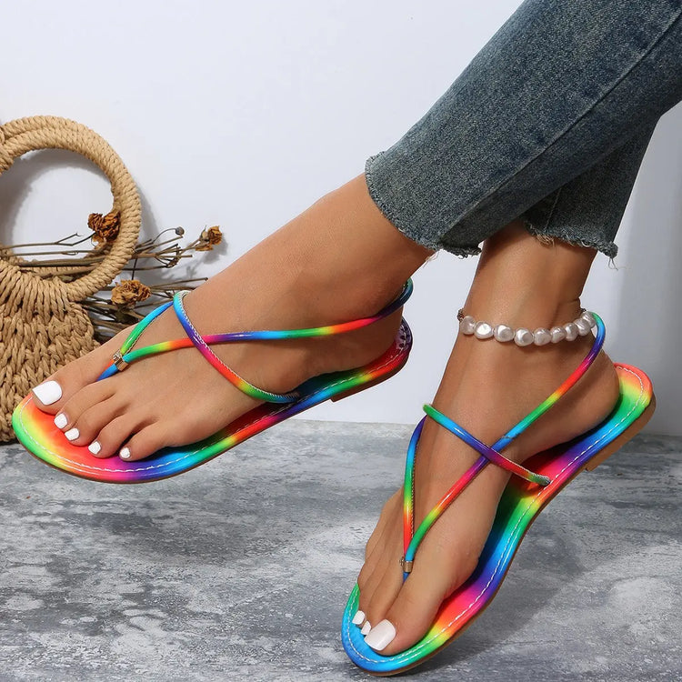 Foreign Trade Summer New Thong Sandals for Cross-Border Flats Casual Women&