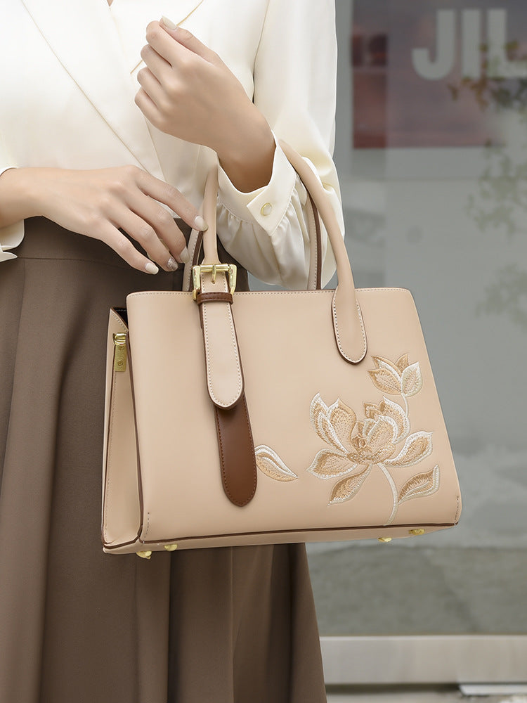 Women Bag High Grade Chinese Embroidery Women Handbag Simple Elegant Office Shoulder Bag Crossbody