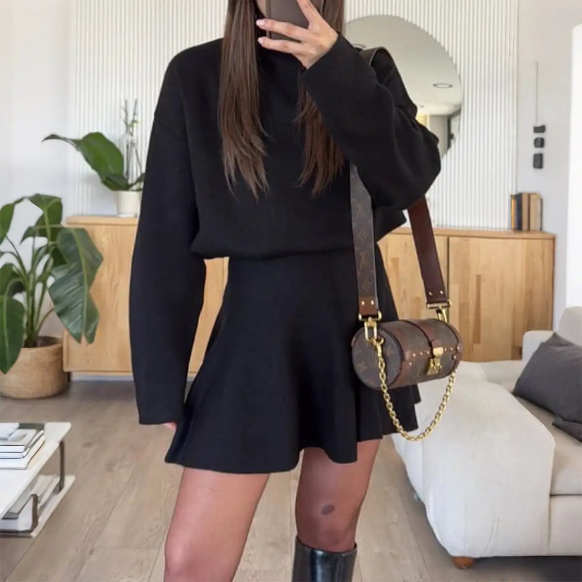 Casual Vacation Sweater Long Sleeve Dress Women Clothing Autumn Winter by Wanita Store