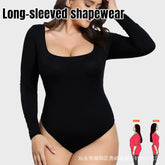 Cross-border long-sleeved jumpsuit tight top thong plus size autumn and winter seamless shapewear women&