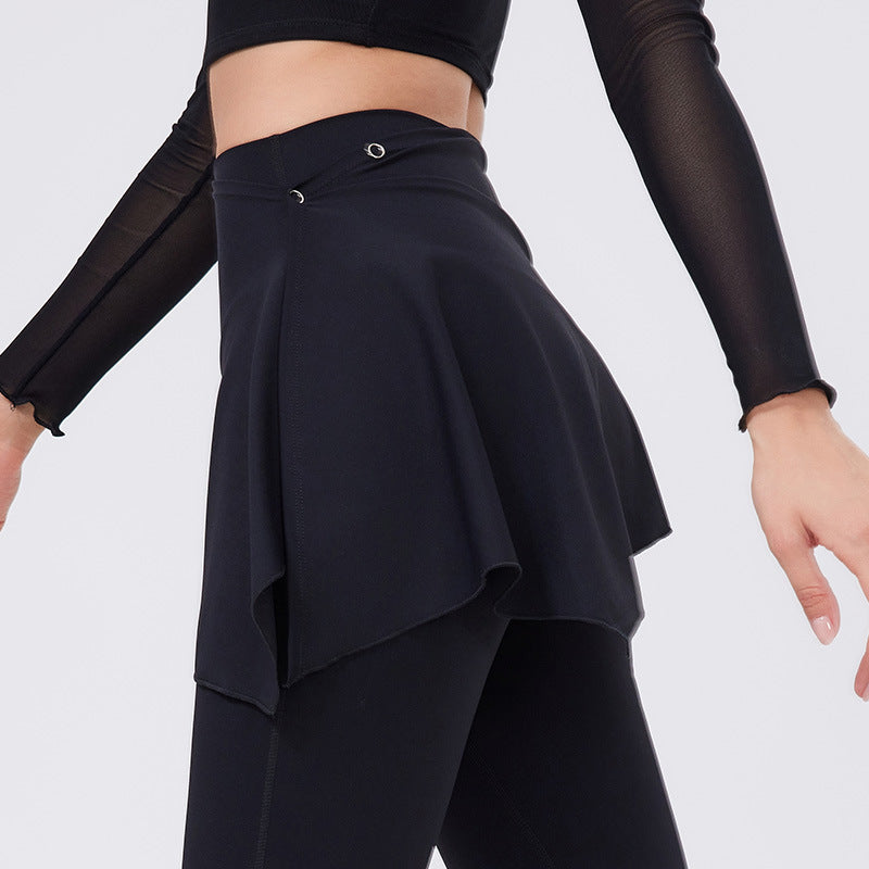 Yoga Pants Blocking Skirt Women Running One Piece Fart Curtain Outer Wear Fitness Sports Short Skirt Fitness Training Thigh Length
